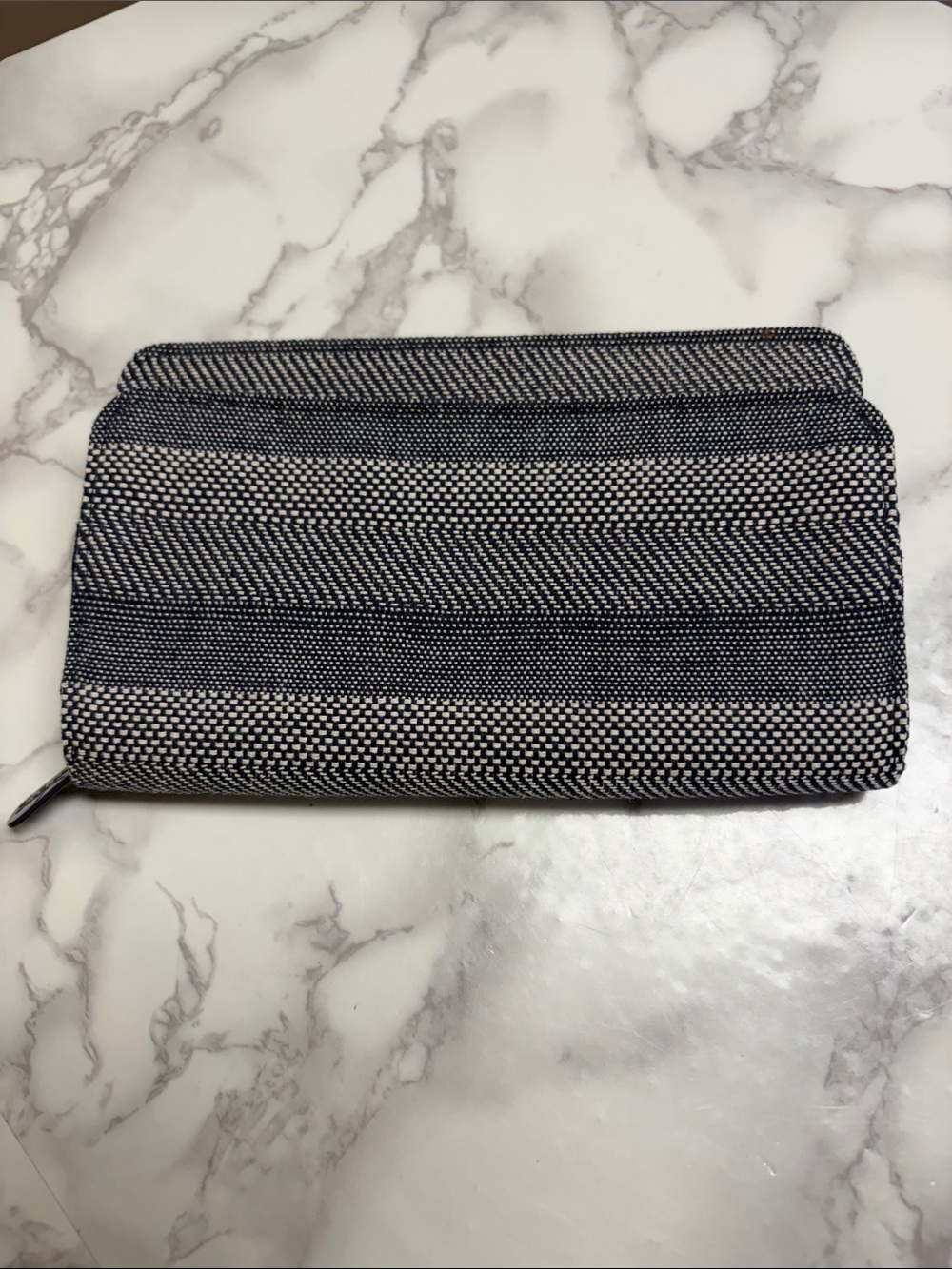 thirty-one Navy and White Striped Zip Pouch